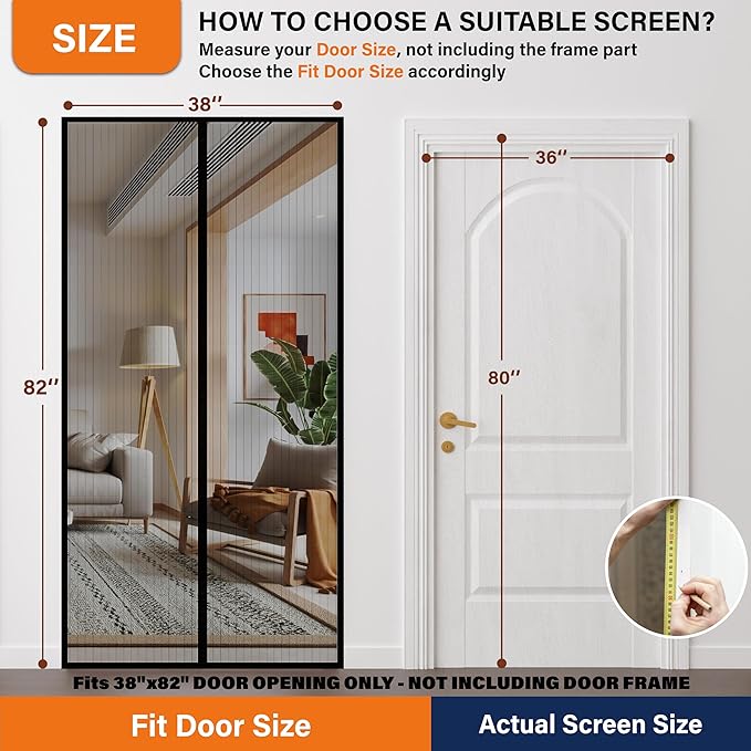 Magnetic Screen Door，Screen Door Mesh，Keep Bugs Out, Heavy-Duty Mesh Curtain - Image 2
