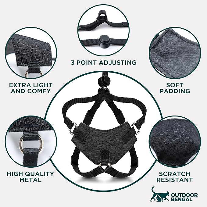 Houdini™ Escape Proof Cat Harness and Leash Set by OutdoorBengal – Black - Image 8