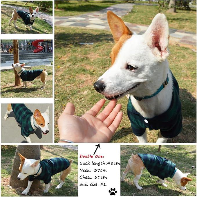 Koneseve Dog Shirt, Pet Plaid Clothes Shirt T-Shirt, Sweater Bottoming Shirt - Image 7