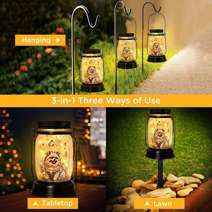 kyoryuger Pomeranian Gifts for Women/Men Pomeranian Solar Lanterns Dog Mom - Image 4