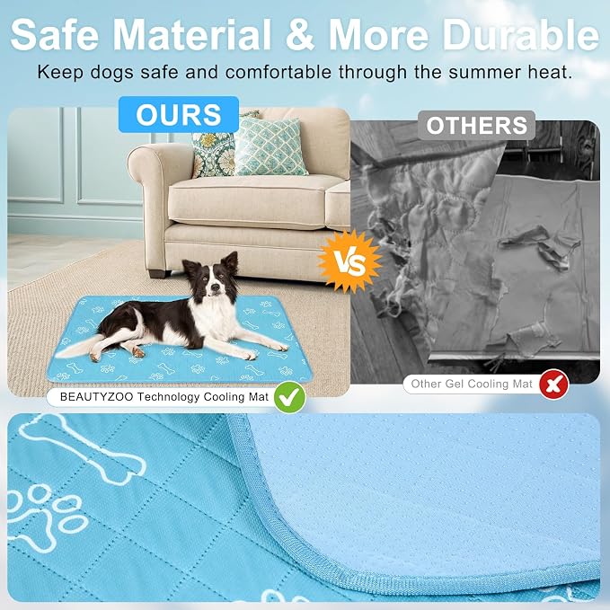 BEAUTYZOO Upgraded Dog Self Cooling Mat Ice Silk Chill Pads - Image 5
