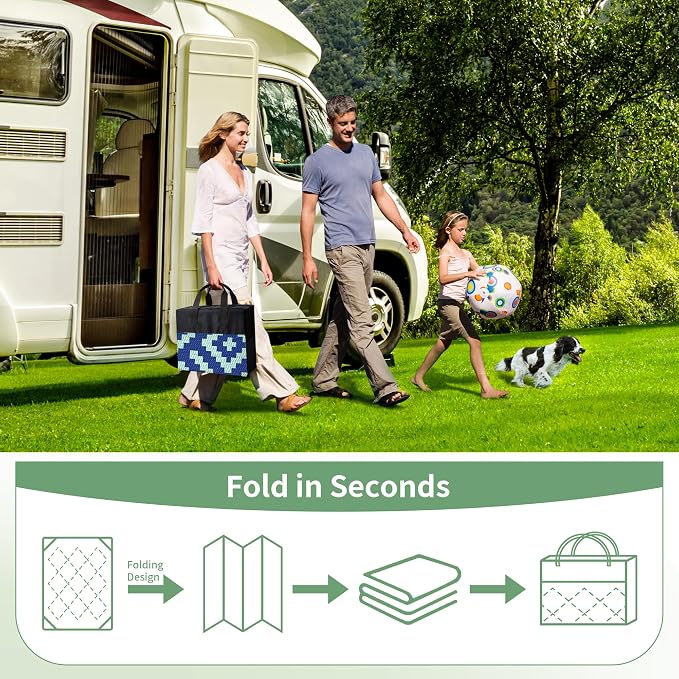 GENIMO Outdoor Rug for Patio Clearance, Reversible Plastic Straw Rugs for RV - Image 7
