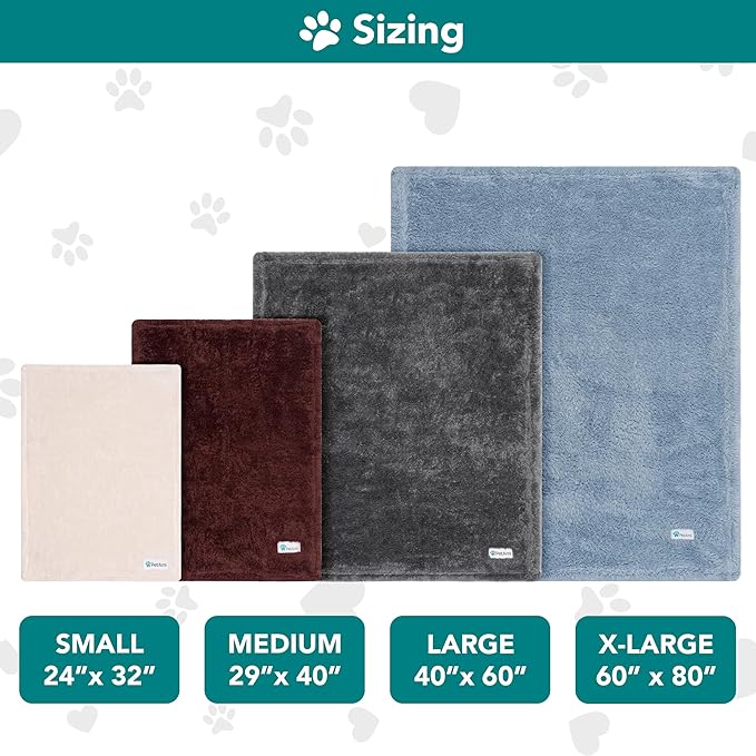 PetAmi Dog Blanket for Small Dogs Grey, Fluffy Soft Puppy Blanket, Sherpa - Image 7
