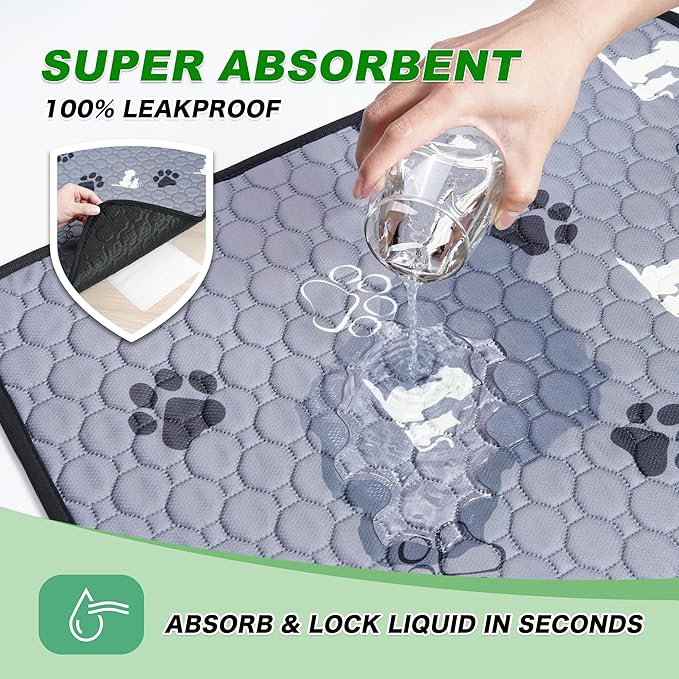 Washable Pee Pads for Dogs, Extra Large Dog Mat, Absorbent Reusable Training - Image 2