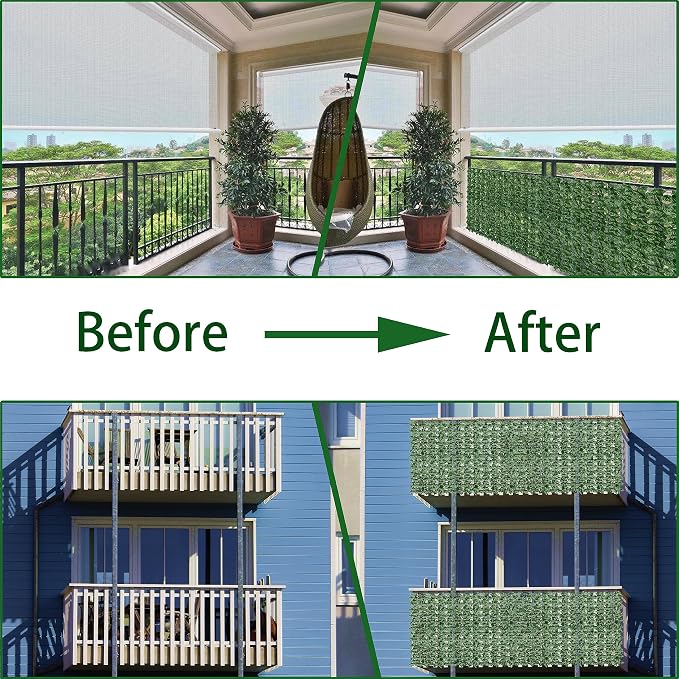 Artificial Ivy Privacy Fence Wall Screen, 60X120 in UV-Anti Faux Greenery - Image 4