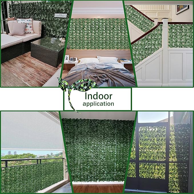 Artificial Fence Privacy Screen: 4FT x 20FT UV-Anti Faux Greenery Backdrop Ivy - Image 5